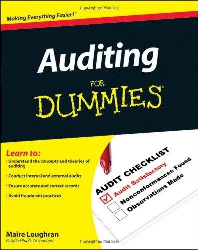Auditing For Dummies By Maire Loughran