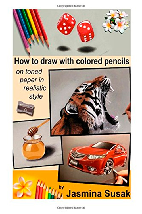 How to draw with colored pencils on toned paper: in realistic style